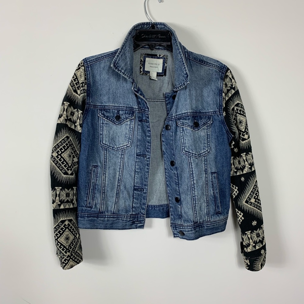Aztec denim jean jacket size small